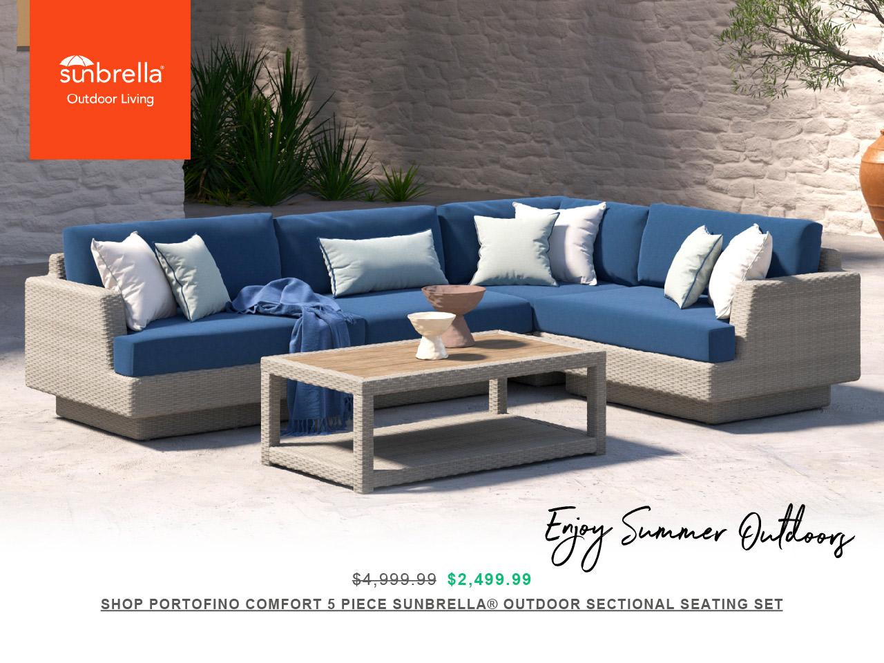 Shop Portofino Comfort 5 Piece Sectional Seating Set