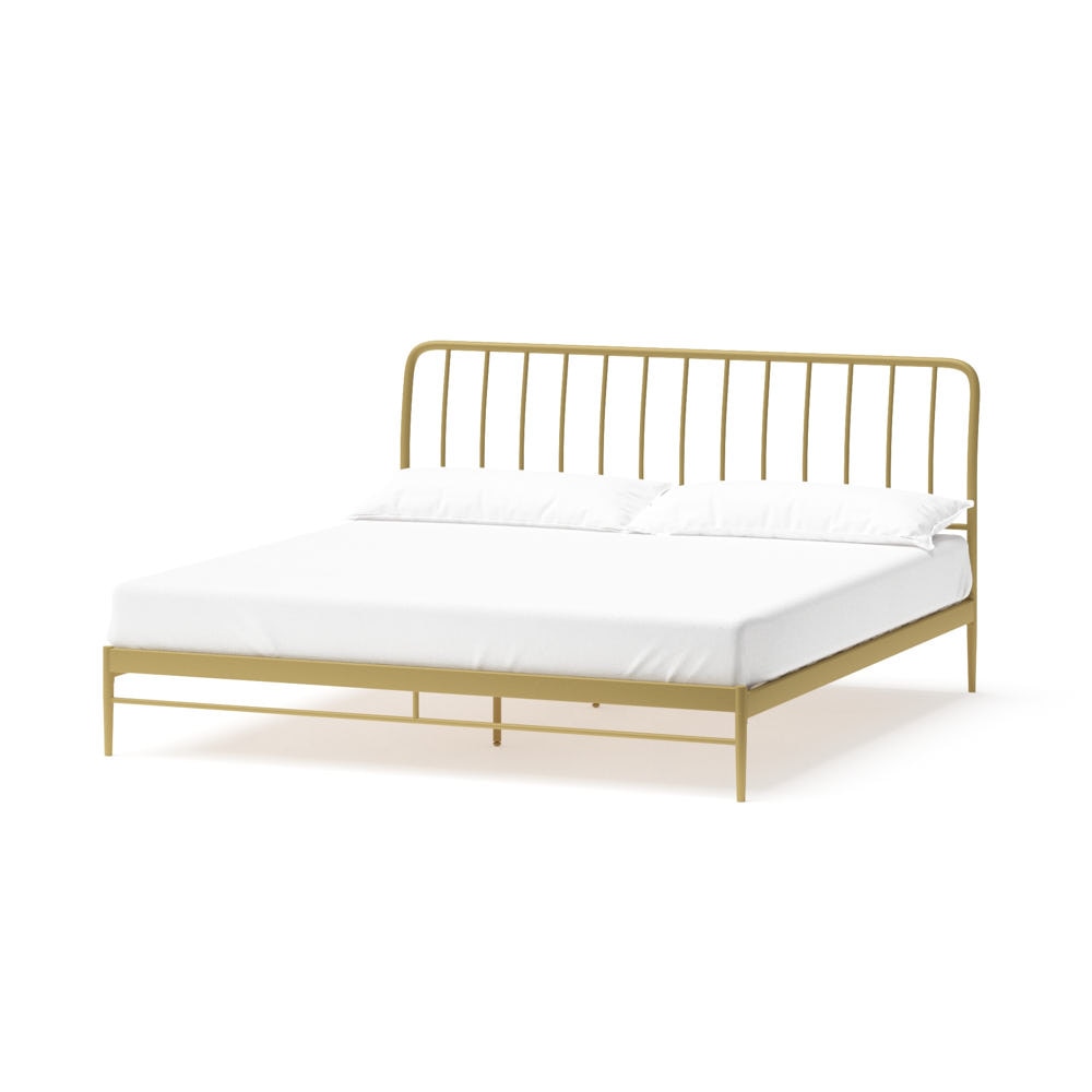 Kairosis Curved Metal King Bed Frame - Gold