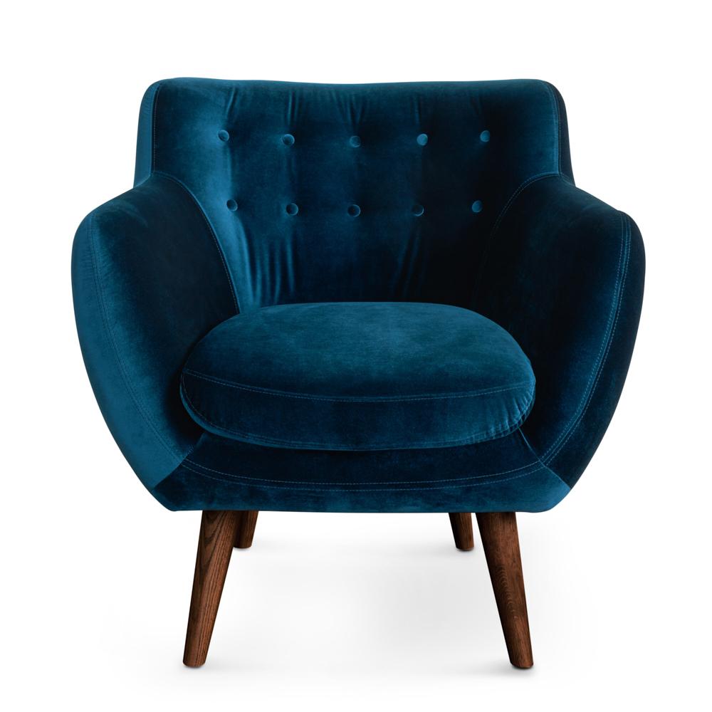 contemporary blue armchair