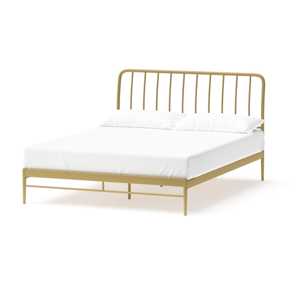 Kairosis Curved Metal Queen Bed Frame - Gold