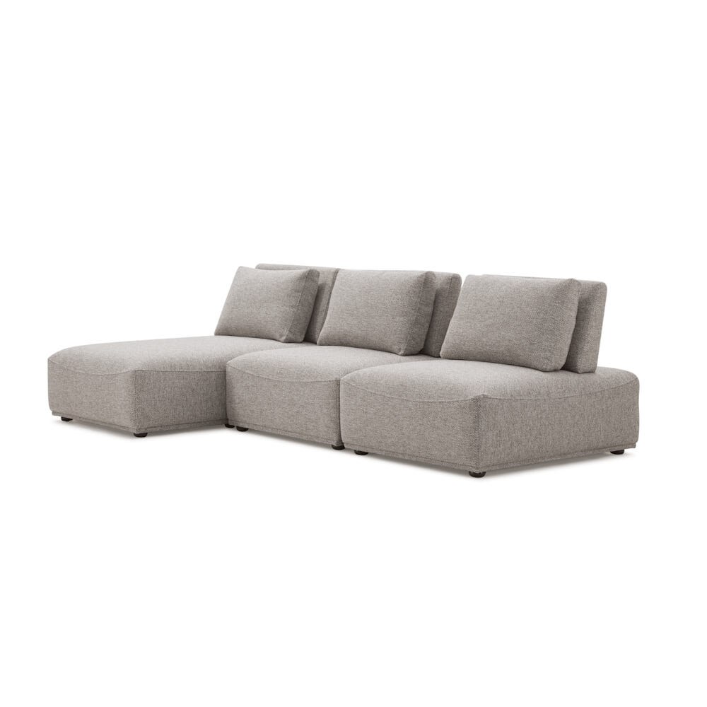 Portofino Calmo 3 Piece Chaise Seating Set in Dark Gray