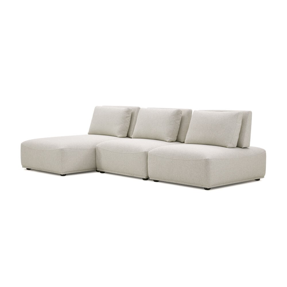 Portofino Calmo 3 Piece Chaise Seating Set in Light Gray