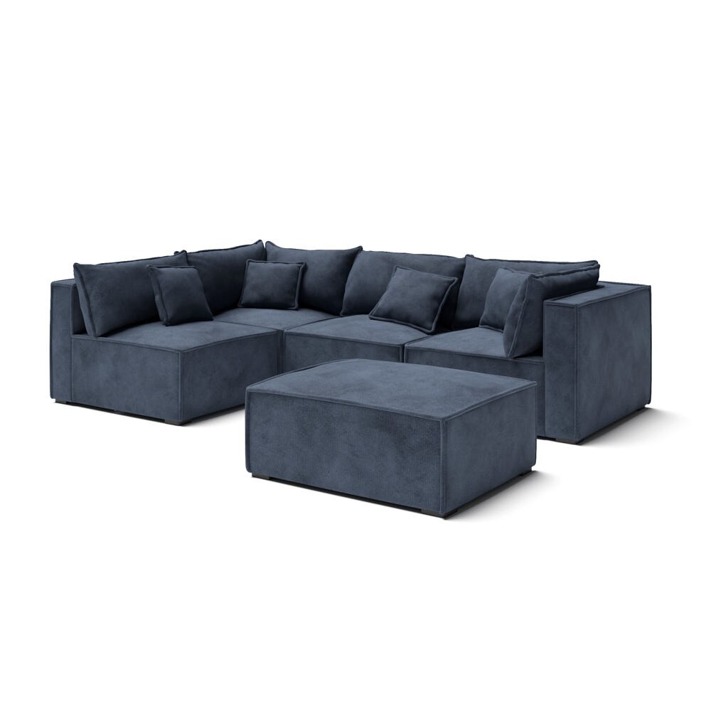 Portofino Entrada Modular Sofa With Ottoman - Blue