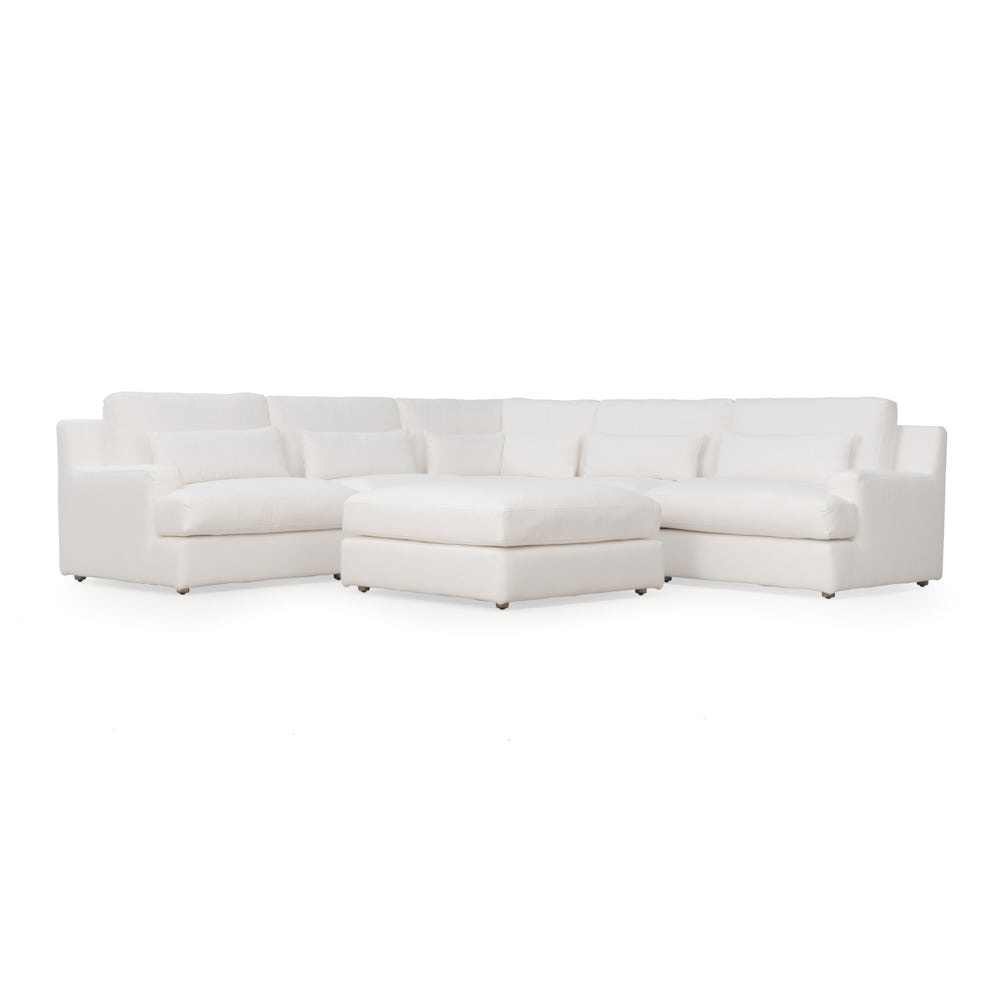 IwayaÃ¢Â„Â¢ Linen 6 Piece Square Arm Sectional - Native Linen White