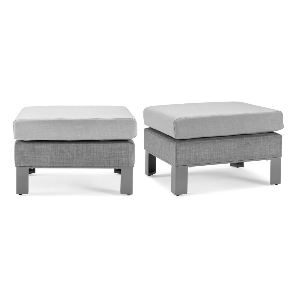 PortofinoÃ‚Â® Sling Set of 2 SunbrellaÃ‚Â® Outdoor Club Ottomans - Space Gray