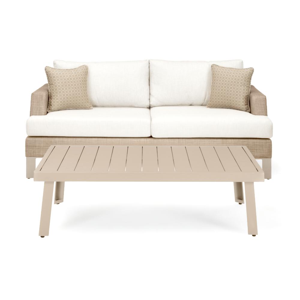 PortofinoÃ‚Â® Sling 71in SunbrellaÃ‚Â® Outdoor Sofa & Coffee Table - Fennel