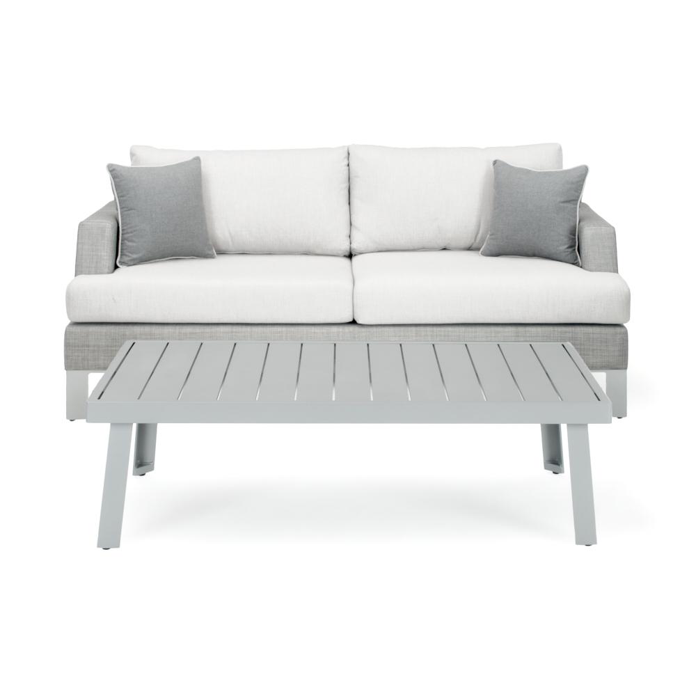 PortofinoÃ‚Â® Sling 71in SunbrellaÃ‚Â® Outdoor Sofa & Coffee Table - Space Gray