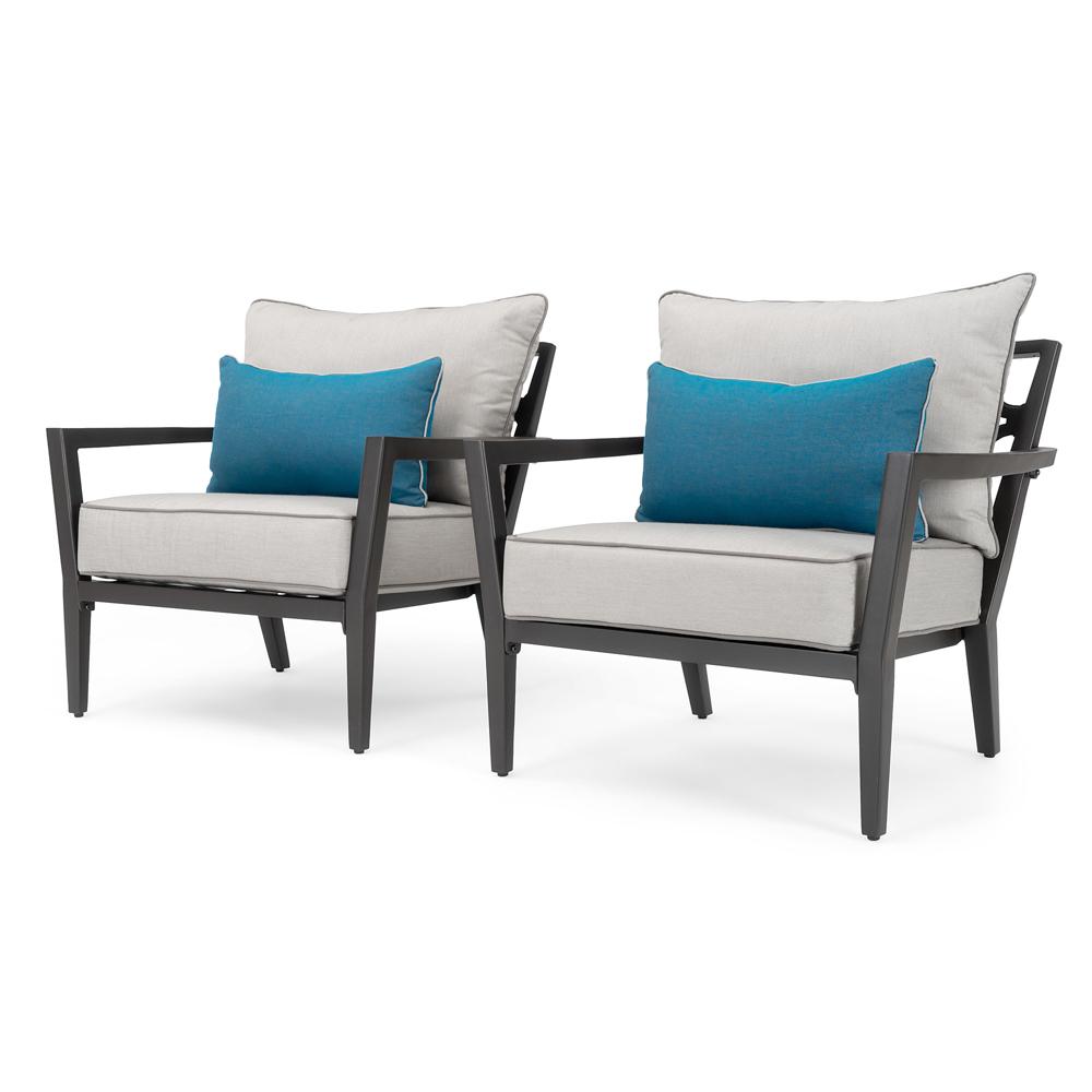 Venetia™ 2 Piece Sunbrella® Outdoor Club Chairs - Gray