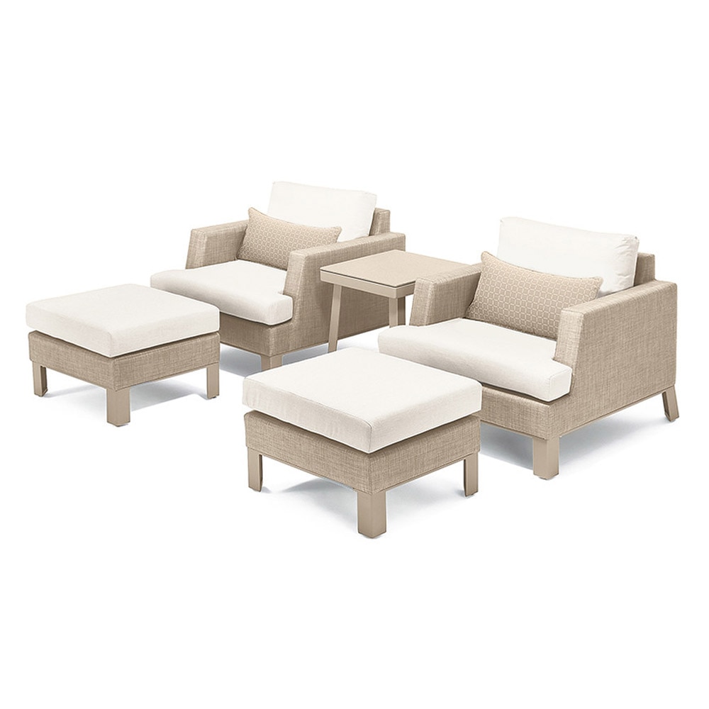 PortofinoÃ‚Â® Sling 5 Piece SunbrellaÃ‚Â® Outdoor Club Chair Set - Beige Fennel