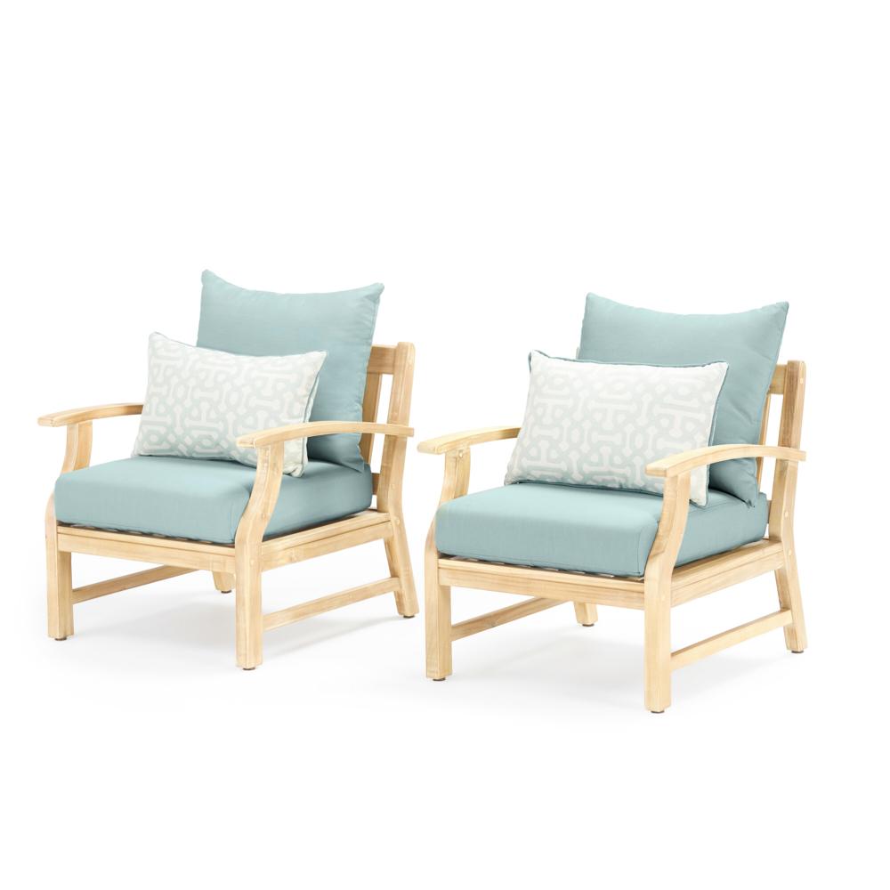 KooperÃ¢Â„Â¢ Set of 2 SunbrellaÃ‚Â® Outdoor Club Chairs - Spa Blue