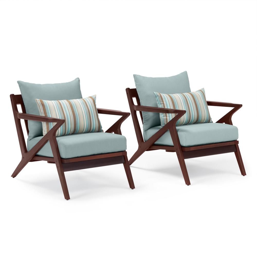 Vaughn™ Set of 2 Outdoor Club Chairs - Bliss Blue