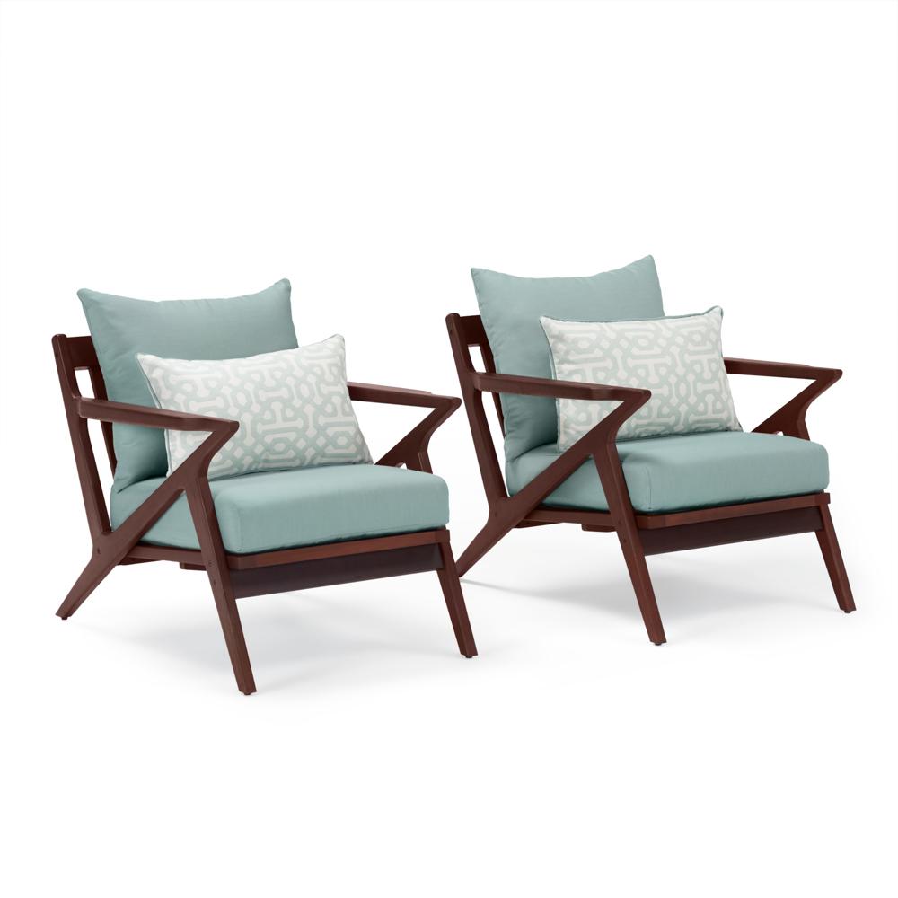 Vaughn™ Set of 2 Outdoor Club Chairs - Spa Blue