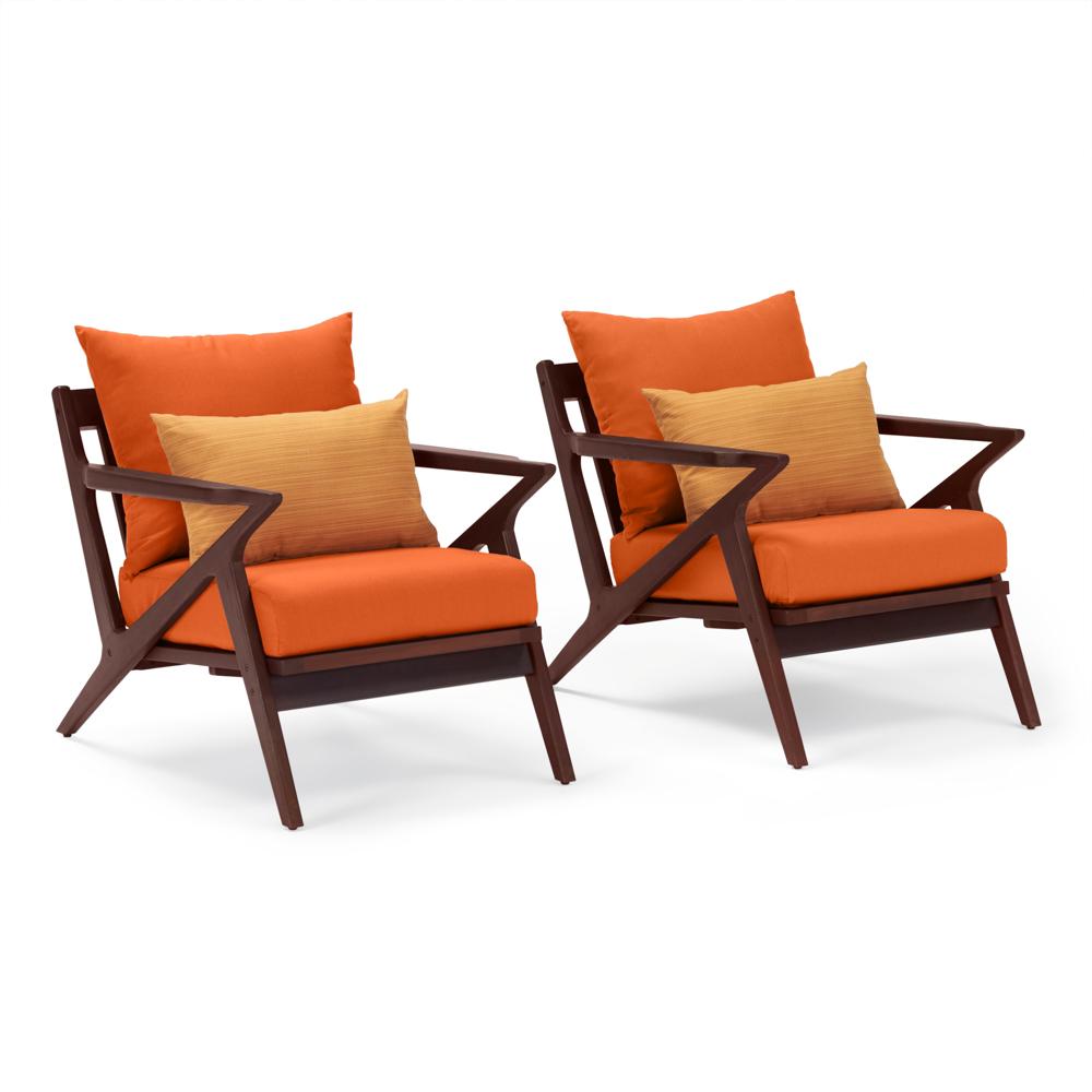 Vaughn™ Set of 2 Outdoor Club Chairs - Tikka Orange