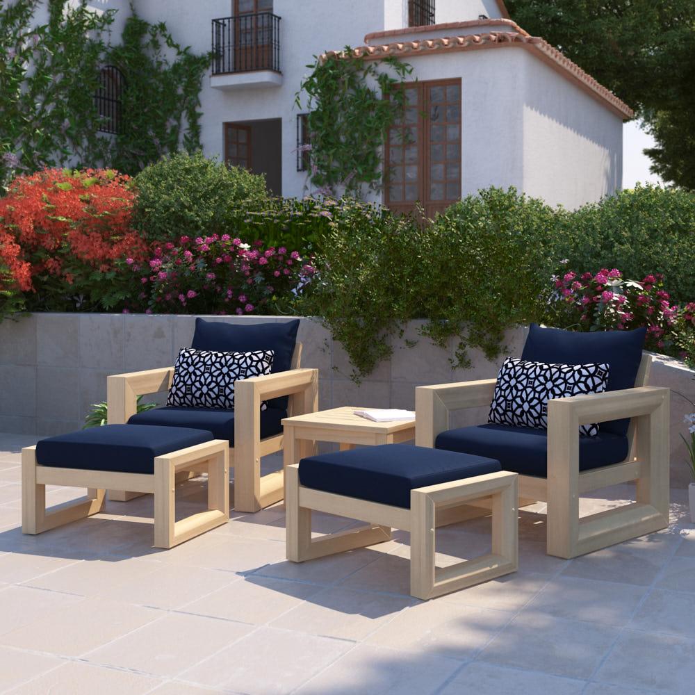 BensonÃ¢Â„Â¢ 5 Piece SunbrellaÃ‚Â® Outdoor Club Chair & Ottoman Set - Navy Blue