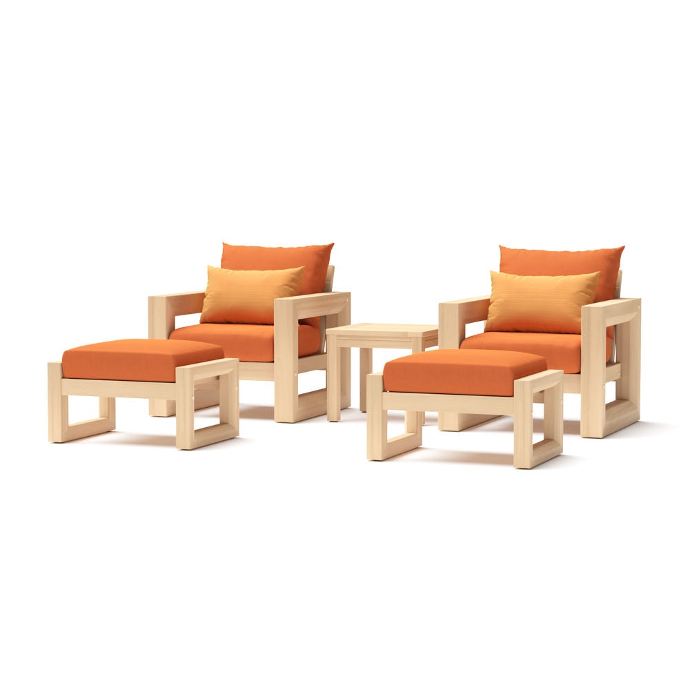 BensonÃ¢Â„Â¢ 5 Piece Club Chair & Ottoman Set - Tikka Orange