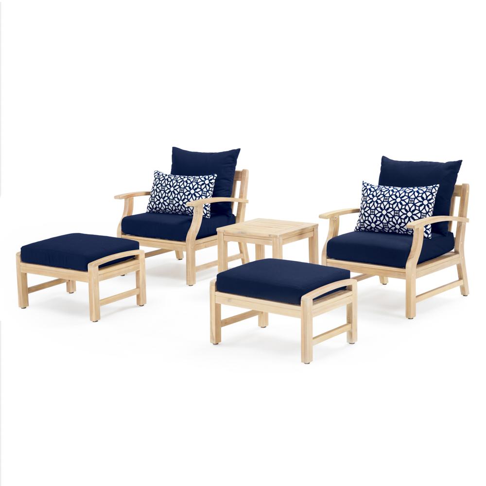 KooperÃ¢Â„Â¢ 5 Piece SunbrellaÃ‚Â® Outdoor Club Chair & Ottoman Set - Navy Blue