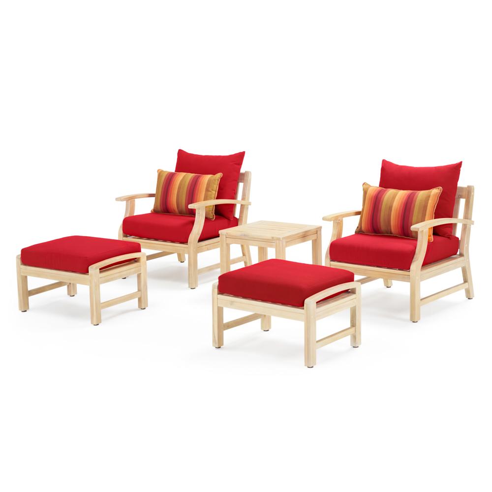 KooperÃ¢Â„Â¢ 5 Piece Club Chair & Ottoman Set - Sunset Red