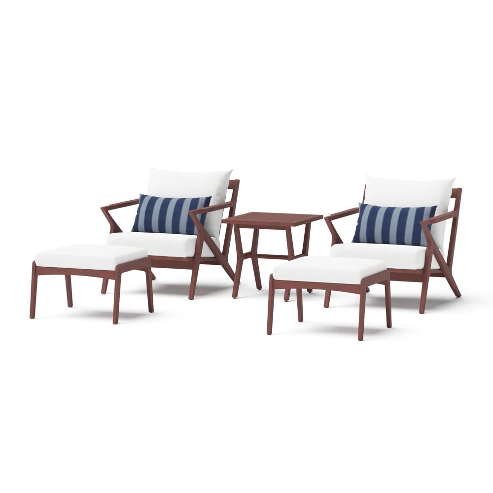 Vaughn™ 5 Piece Outdoor Club Chair and Ottoman Set - Centered Ink