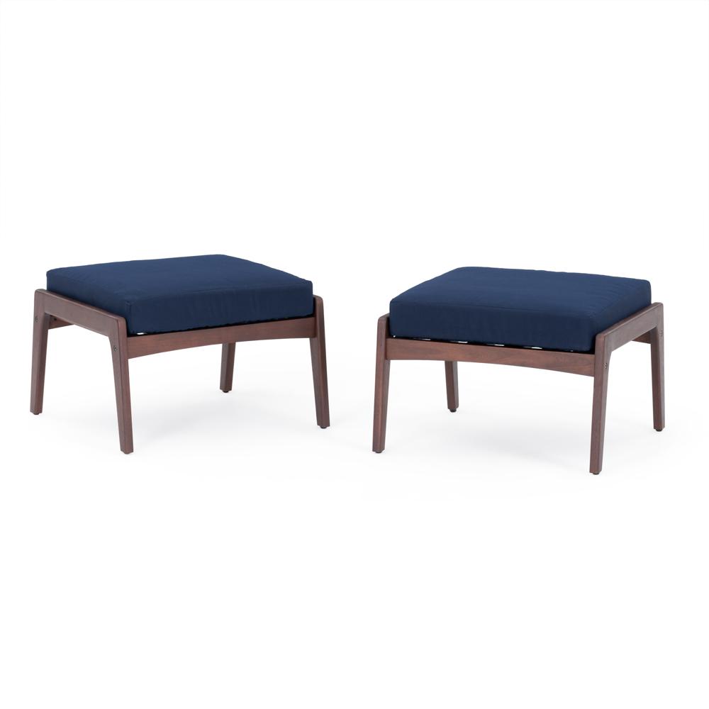 VaughnÃ¢Â„Â¢ Set of 2 SunbrellaÃ‚Â® Outdoor Club Ottomans - Navy Blue