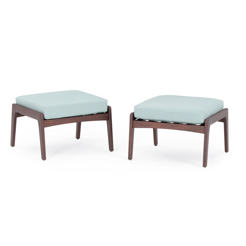 VaughnÃ¢Â„Â¢ Set of 2 SunbrellaÃ‚Â® Outdoor Club Ottomans - Spa Blue