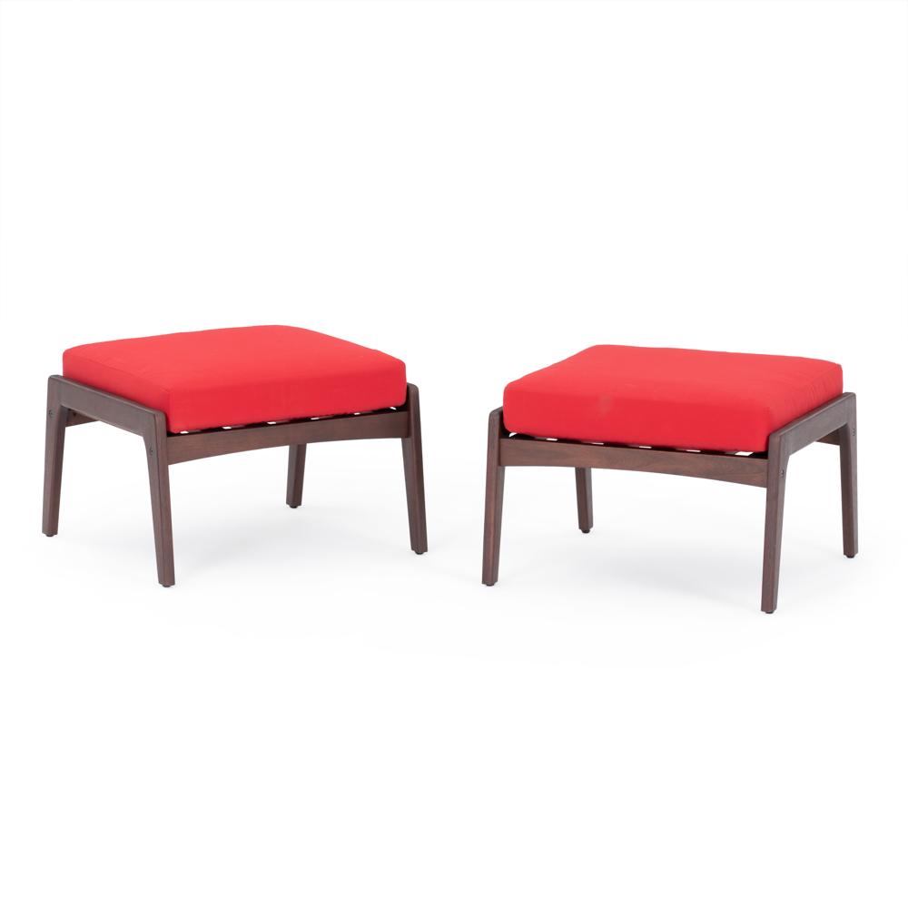 VaughnÃ¢Â„Â¢ Set of 2 SunbrellaÃ‚Â® Outdoor Club Ottomans - Sunset Red