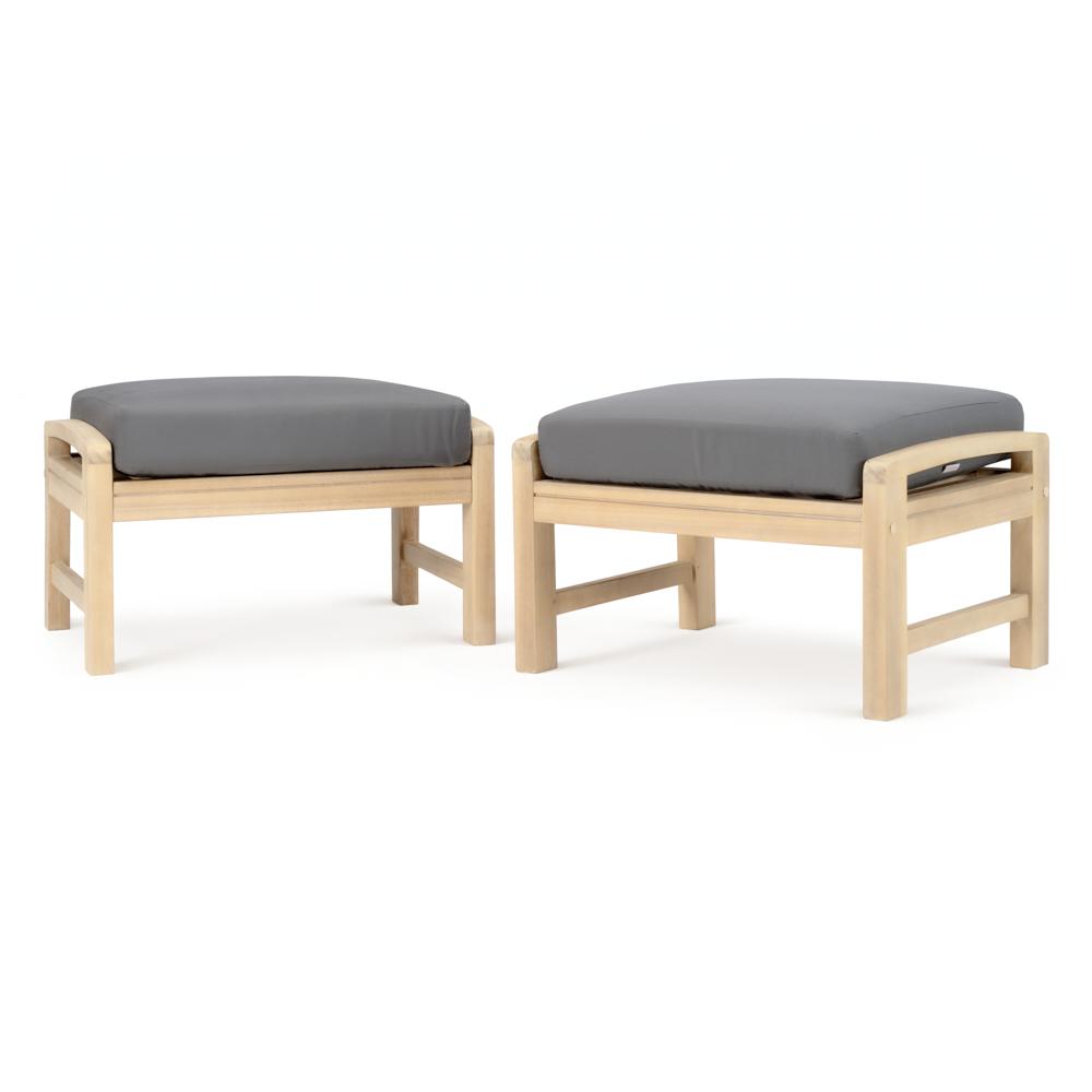 KooperÃ¢Â„Â¢ Set of 2 SunbrellaÃ‚Â® Outdoor Club Ottomans - Charcoal Gray