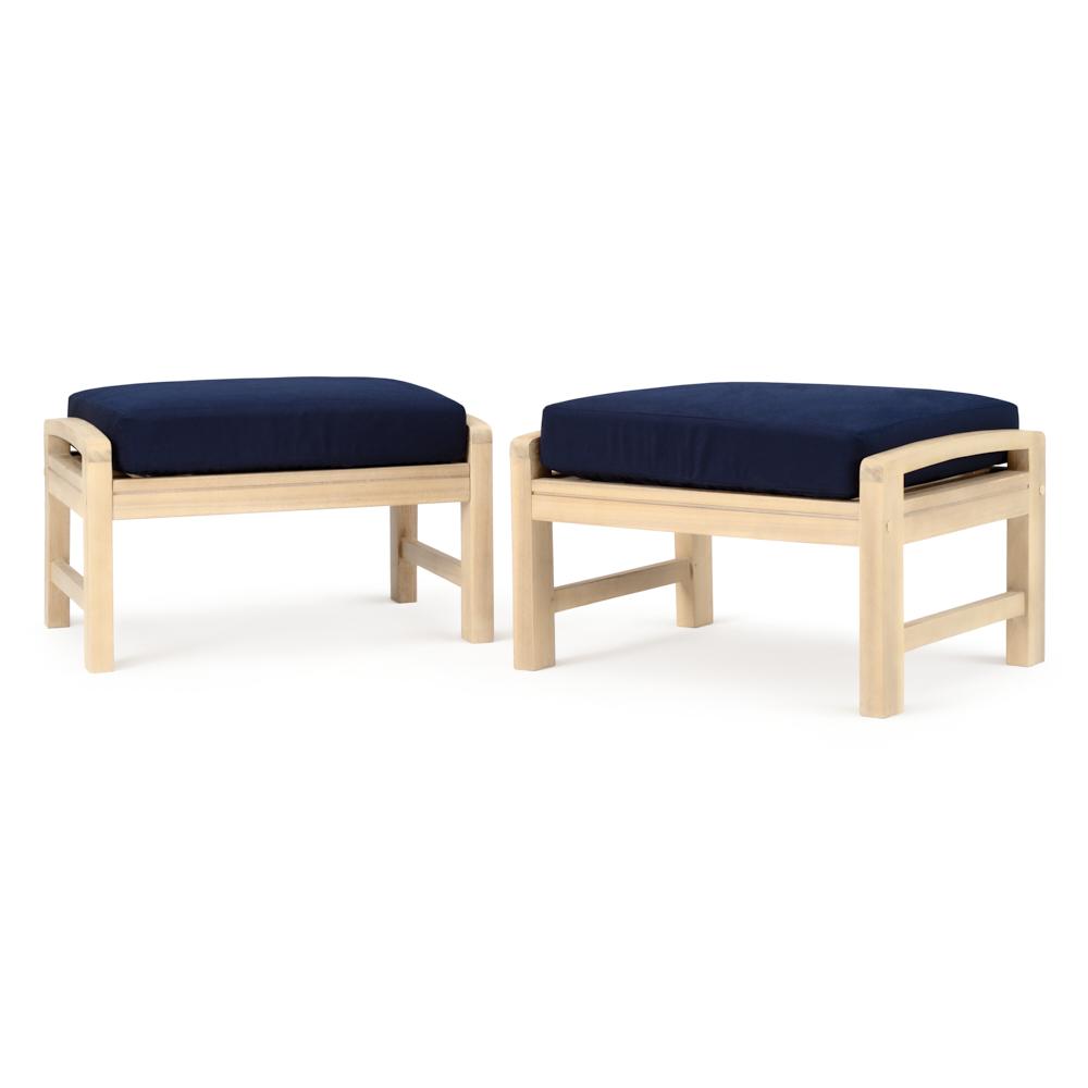 KooperÃ¢Â„Â¢ Set of 2 SunbrellaÃ‚Â® Outdoor Club Ottomans - Navy Blue