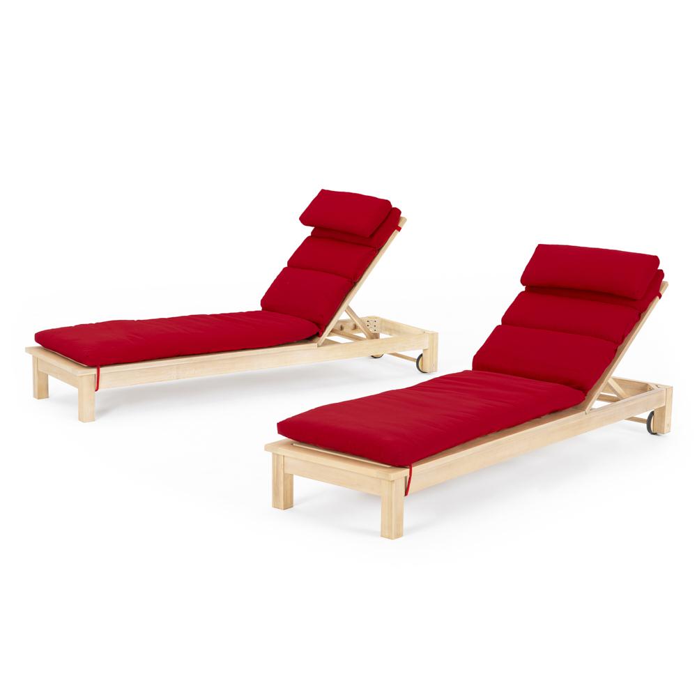 KooperÃ¢Â„Â¢ Set of 2 SunbrellaÃ‚Â® Outdoor Chaise Lounges - Sunset Red