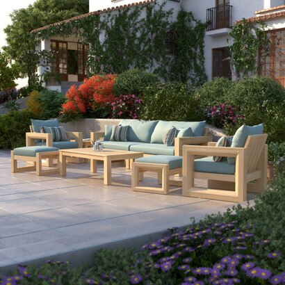 Benson Outdoor Patio Sofa Club Chair Set Bliss Blue Rst Brands