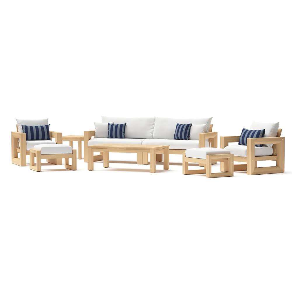 BensonÃ¢Â„Â¢ 8 Piece SunbrellaÃ‚Â® Outdoor Sofa & Club Chair Set - Centered Ink