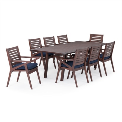 Vaughn™ 9 Piece Outdoor Dining Set - Navy Blue