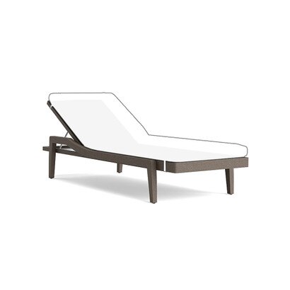 Del Mar Outdoor Chaise Frame - Weathered Teak