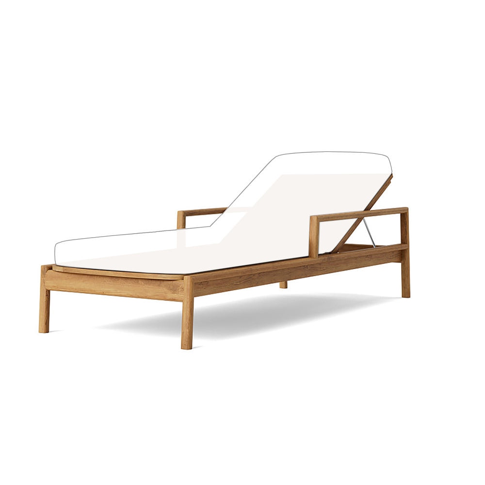 Santorini Outdoor Pool Chaise Frame - Natural Teak