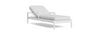 Santorini Outdoor Chaise In White - Basket Weave Oyster