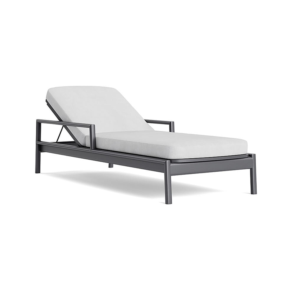 Santorini Outdoor Chaise In Zinc - Basket Weave Oyster