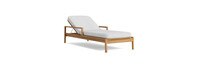 Santorini 3 Piece Outdoor Chaise Lounge Set in Natural Teak - Basket Weave Oyster