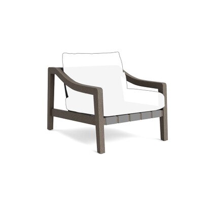 Del Mar Outdoor Club Chair Frame - Weathered Teak