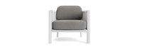 Santorini Outdoor Club Chair In White - Basket Weave Taupe Gray