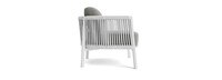 Santorini Outdoor Club Chair In White - Basket Weave Taupe Gray