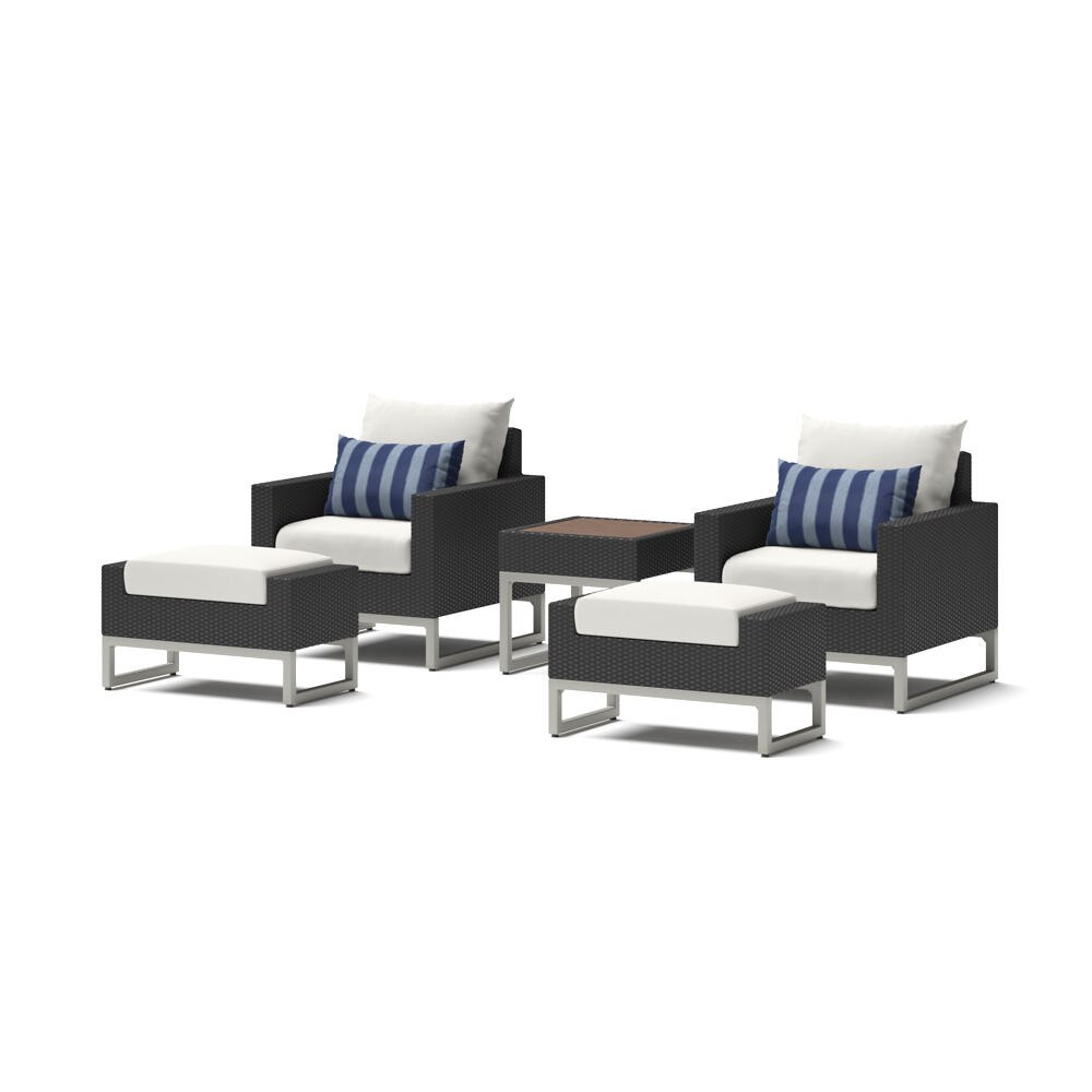 Milo™ Espresso 5 Piece Club Chair Set - Centered Ink