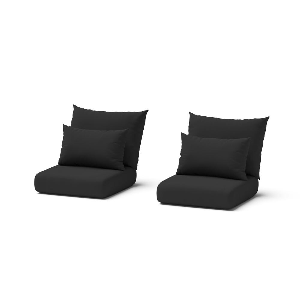 Modular Outdoor Set of 2 Sunbrella® Club Chair Cushion Covers - Canvas Black