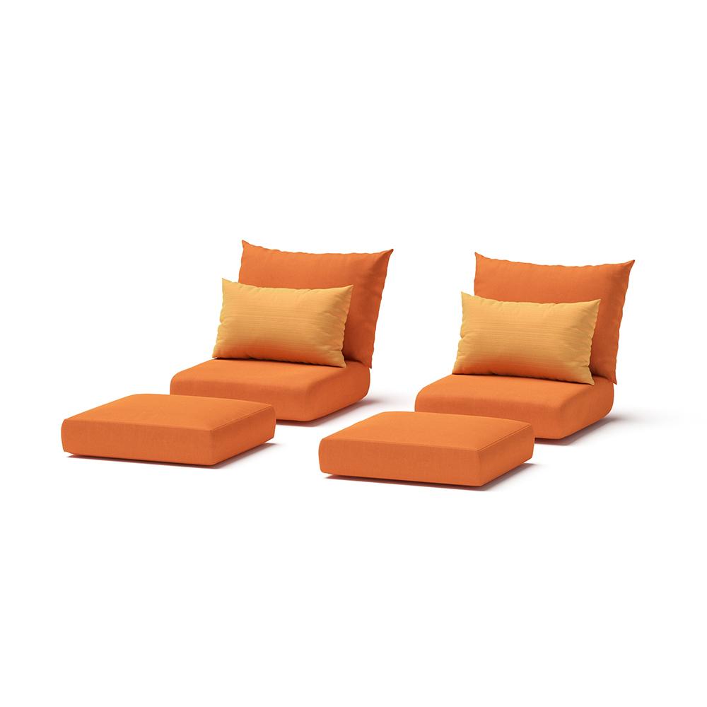 Modular Outdoor 5 Piece Club Cushion Cover Set - Tikka Orange