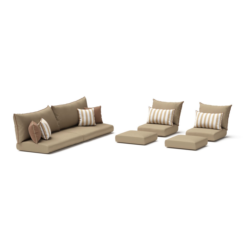 Modular Outdoor 8 Piece SunbrellaÃ‚Â® Club Cushion Cover Set - Maxim Beige