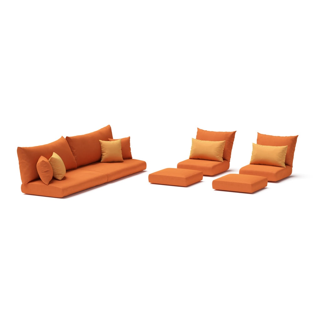 Modular Outdoor 8 Piece SunbrellaÃ‚Â® Club Cushion Cover Set -  Tikka Orange