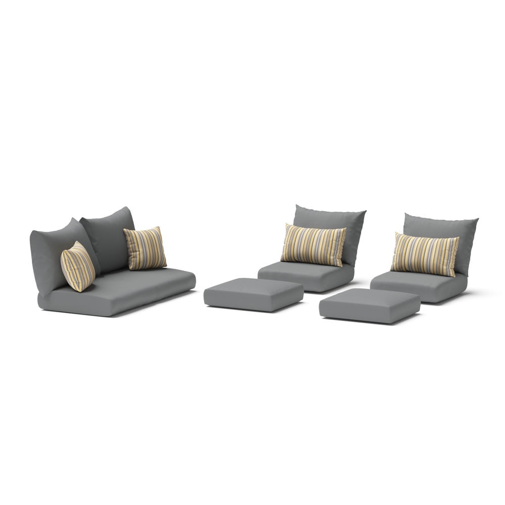 Modular Outdoor 6 Piece Love Cushion Cover Set - Charcoal Grey