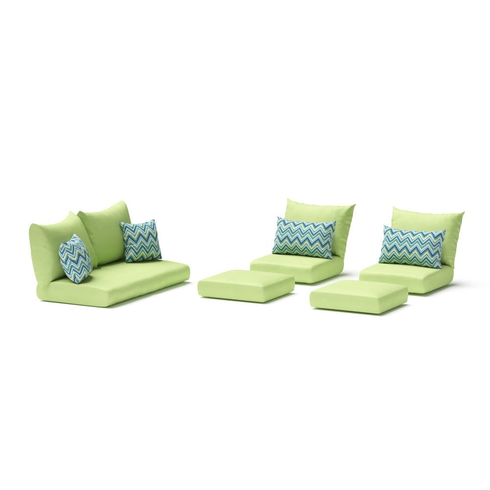 Modular Outdoor 6 Piece Love Cushion Cover Set - Gingko Green