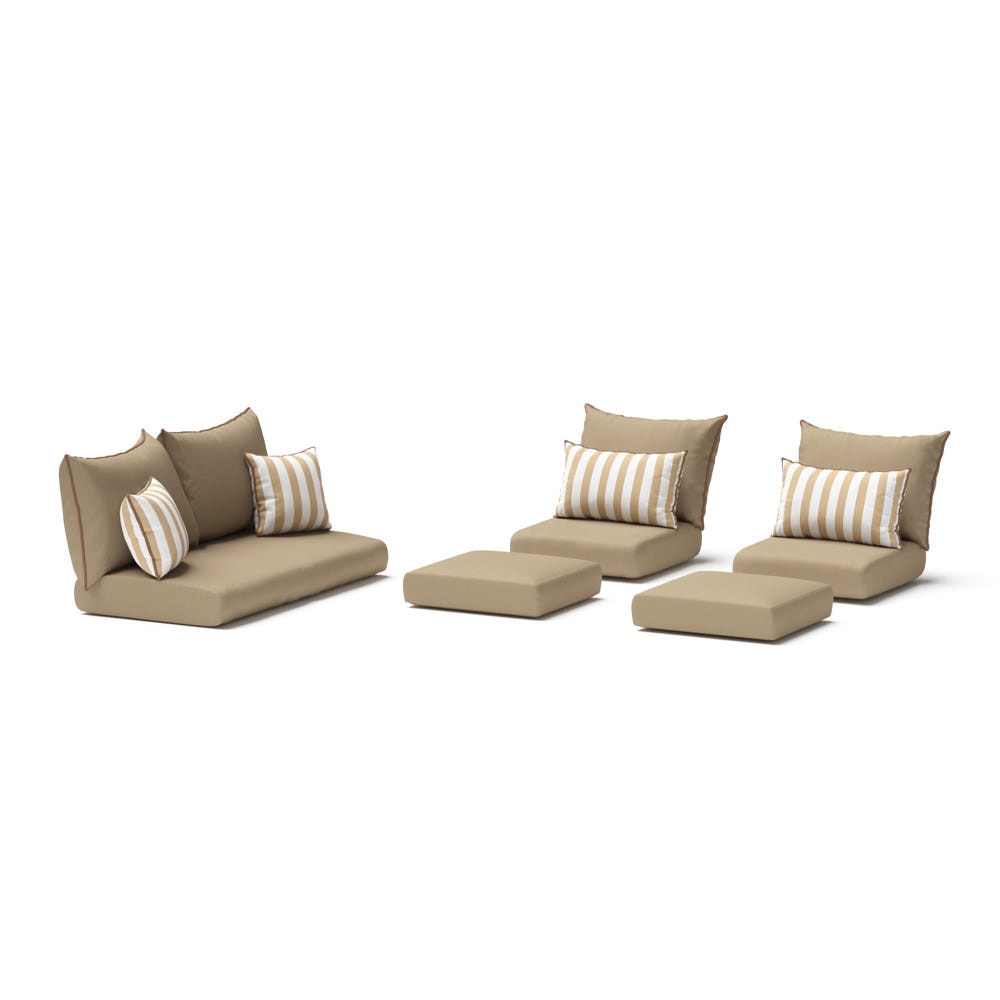 Modular Outdoor 6 Piece SunbrellaÃ‚Â® Love Cushion Cover Set - Maxim Beige