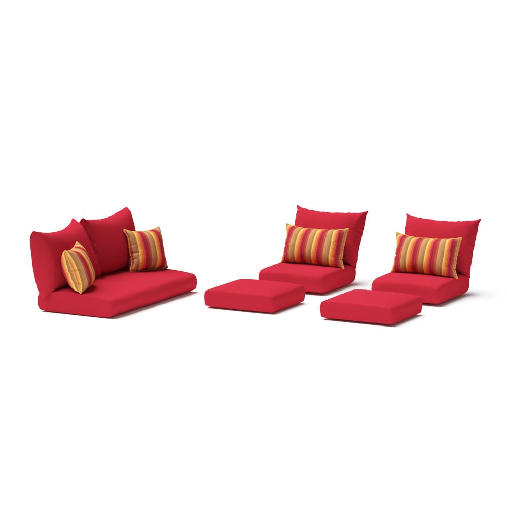 Modular Outdoor 6 Piece Love Cushion Cover Set - Sunset Red