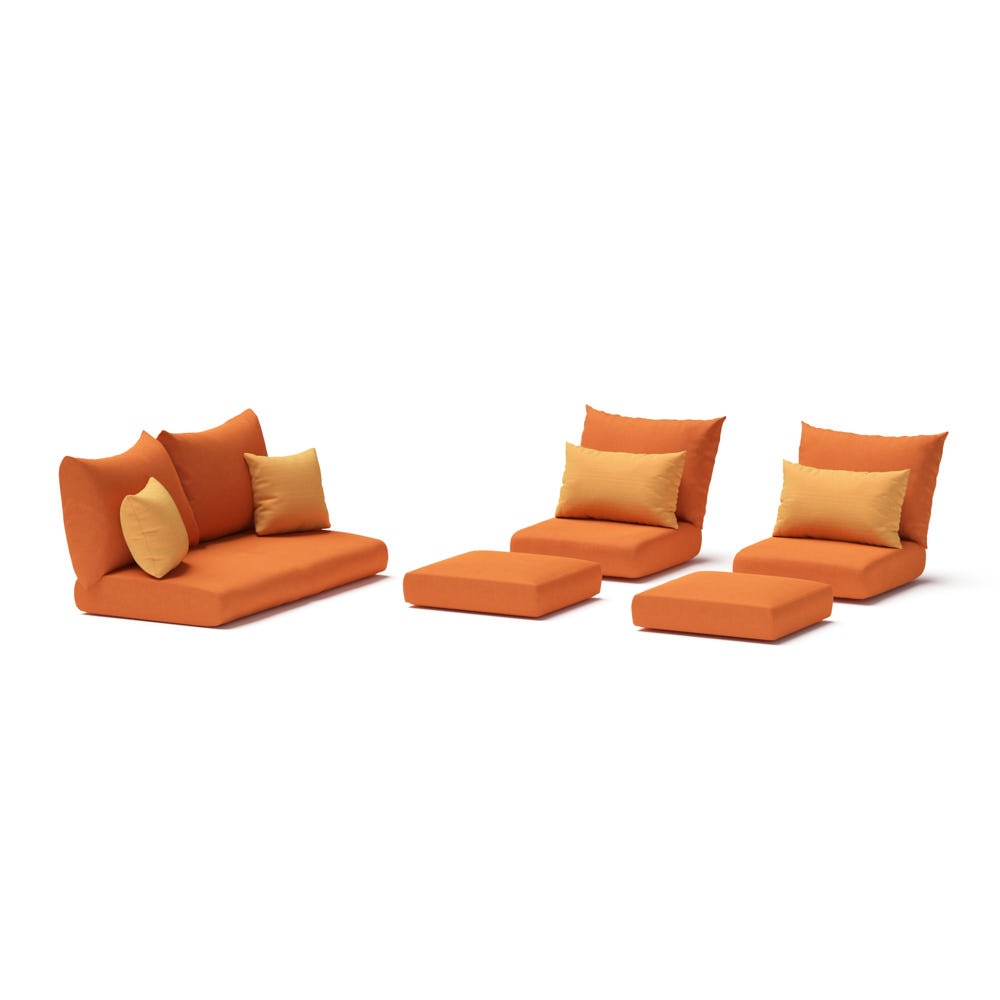 Modular Outdoor 6 Piece Love Cushion Cover Set - Tikka Orange