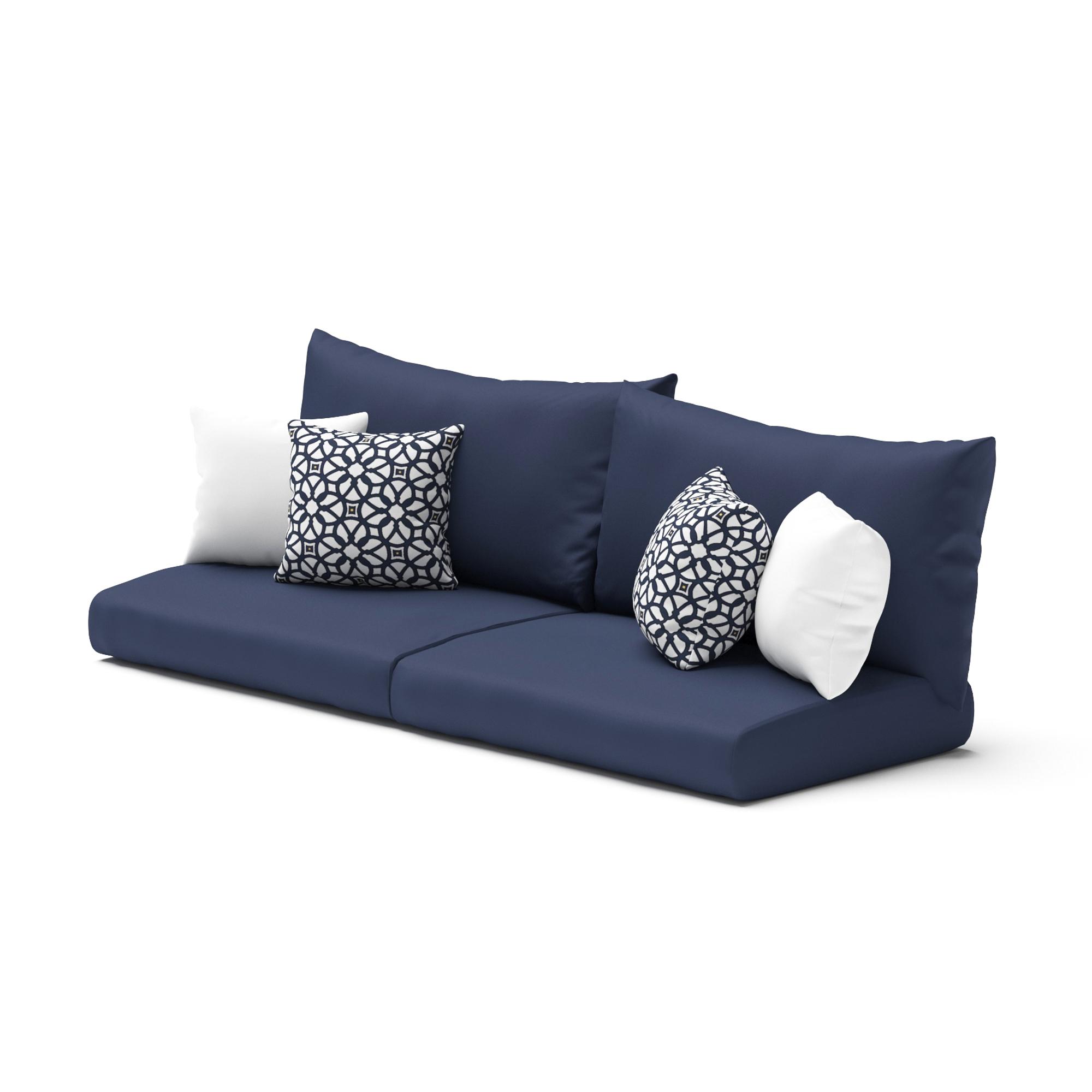 76" Sofa Sunbrella Outdoor Cushion Covers - Navy Blue